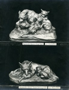 France Paris Art Deco Cadran Workshop Bartelletti Lion, Dog & Babies Photo 1930