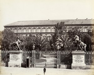 Italy Naples Napoli Palafrenieri Statue Palazzo Reale Albumen Photo Sommer 1880