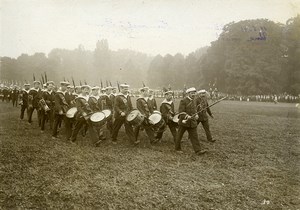 France Paris Marine Troops Parade Military Band Drummers Old Photo 1911