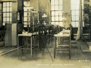 USA Chicago Aviation Service & Transport Airplane Welding Section Old Photo 1925