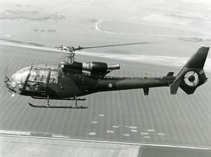 British Army Air Corps Aviation Helicopter AAC Gazelle XZ341 Old Photo 1970's