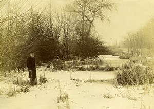 France Around Lille Military Winter Scene Old Amateur Photo 1896