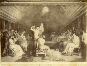 France Painting Louvre Baths Tepidarium by Chasseriau Old Photo 1900