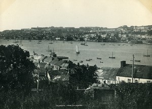 United Kingdom Cornwall Falmouth view from Flushing Old Photo Print 1900