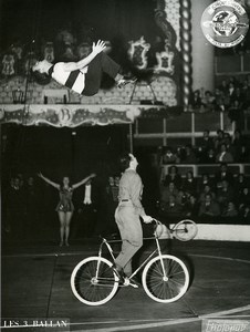 France Music Hall Bouglione Circus Acrobat Bicycle 3 Ballan Photo Photonub 1950