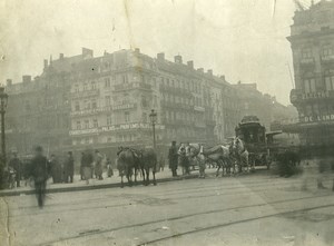 Belgium Brussels Place de la Bourse Horses Old Photo 1900