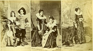16th century European French Women Fashion Costumes Gittern? Photo Calavas 1890