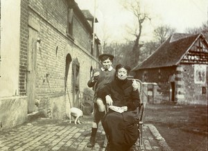 France Villers Sunday in the Countryside Boy & his Grand Mother? Old Photo 1900