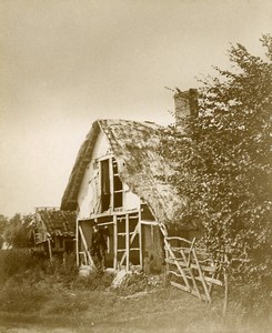 France Countryside Around Boulogne sur Mer Thatched Cottage Old Photo 1900