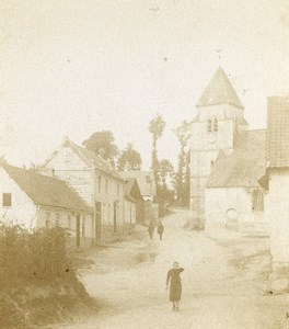 France Village near Boulogne sur Mer Church Old Photo 1900