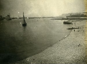 France Le Havre Seaside Sailboat Beach Old Amateur Photo 1910