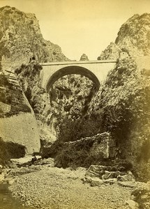 France Menton Pont St Louis Bridge Italian Border old Photo 1880