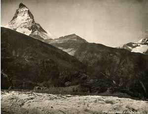 Switzerland Gorner Glacier & Matterhorn Mountain old Photo 1890