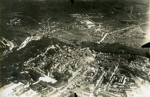 France WWI Verdun aerial view River Cathedral Old Photo 1918