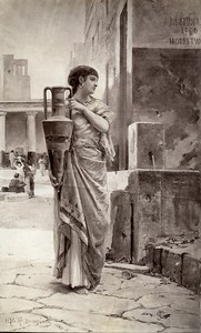 Italy Arts Pompeii Painting by Bompiani Old Photo 1880