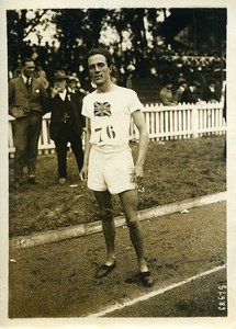 France-England Colombes Athletics Edgar Mountain 800m race winner Photo 1921