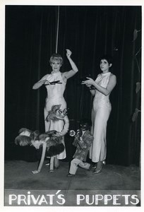 France Jany Privat Puppets Puppeteer Striptease Bar old photo Koruna 1962