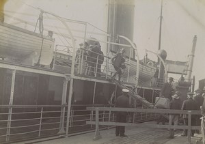 France Saint Malo boat The Hilda Passengers landing Old Photo 1900