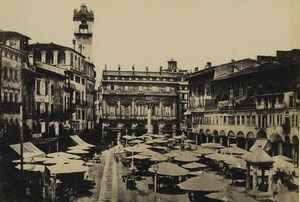 Italy Verona Piazza Erbe Old Photo 1890