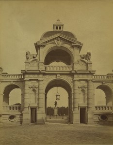 France Chateau de Chantilly castle gate Old Photo Chalot 1885 #1