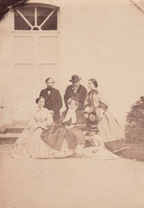 France chateau du Bouchet castle Odart de Parigny Family Group Old Photo 1861