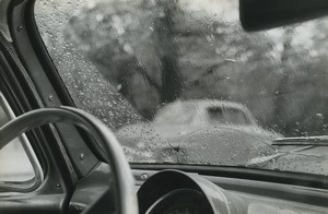 France Rainy Day Inside a car Artistic Study Old photo Huet 1970 #1