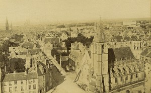 France Normandy Caen panorama from Hotel Dieu old Photo Neurdein 1890