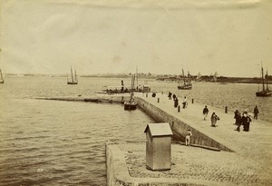 France Brittany Port Louis panorama Jetty old Photo Neurdein 1890