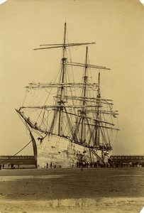 France Boulogne sur Mer docked boat sailboat old Photo 1900