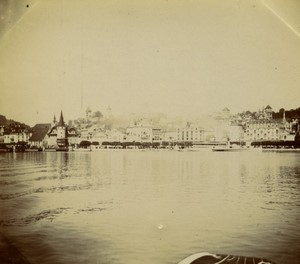 Switzerland Lucerne Reuss River General view old Photo 1900