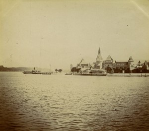 Switzerland Lucerne Lake Steamboats Old Photo 1900