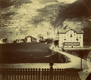 Switzerland Mountain Village near Rhone Glacier? Hotel? Old Photo 1900 #1