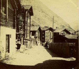 Switzerland Mountain Village near Rhone Glacier? Hotel? Old Photo 1900 #2