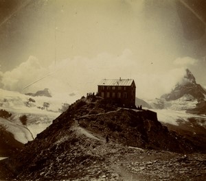 Switzerland Hotel Gornergrat Kulm? Matterhorn Mountain Refuge? Old Photo 1900 #1