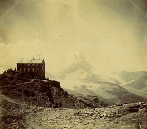 Switzerland Hotel Gornergrat Kulm? Matterhorn Mountain Refuge? Old Photo 1900 #2