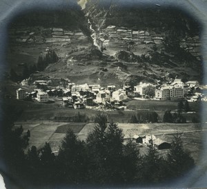 Switzerland Zermatt? General view Mountain Old Photo 1900 #3