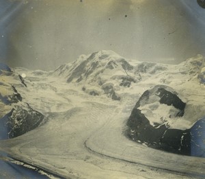 Switzerland Mt. Lyskam and glacier from Gorner Grat? Old Photo 1900