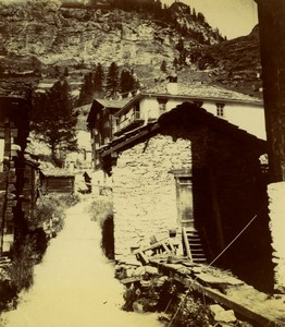 France or Switzerland Alps Mountain Village Old Photo 1900