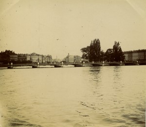 Switzerland Geneva Pont du Mont Blanc Bridge Rhone River Old Photo 1900 #1