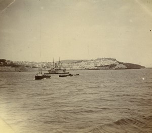 Morocco Tangier boats in the harbor Old Amateur Photo 1900