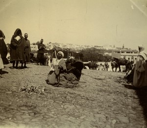 Morocco Tangier? Market snake charmer? Old Amateur Photo 1900 #1