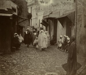 Morocco Tangier? animated street scene Old Amateur Photo