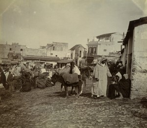 Morocco Tangier? Grand Socco Souk Market Scene Old Amateur Photo 1900 #1