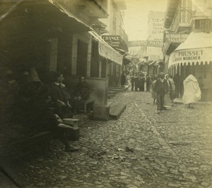 Morocco Tangier Busy Street Grand Paris Shops Café Old Amateur Photo