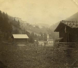 Somewhere in Austria? Mountain Town Chapel Old Photo 1900