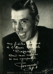 Cinzano Radio Luxembourg Fernandel Old Harcourt Promotional Photo 1949