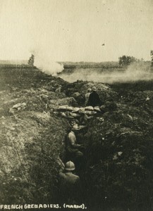 France WWI Marne French Grenadiers Trench Old Photo 1918