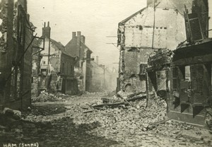 France Somme WWI Ham devastation Old Photo 1918