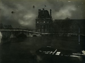 France Paris Pont Royal Bridge Floods Old Photo 1910 #1