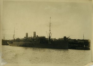 France Big Ship Ocean Liner? 2 Old Photos 1930